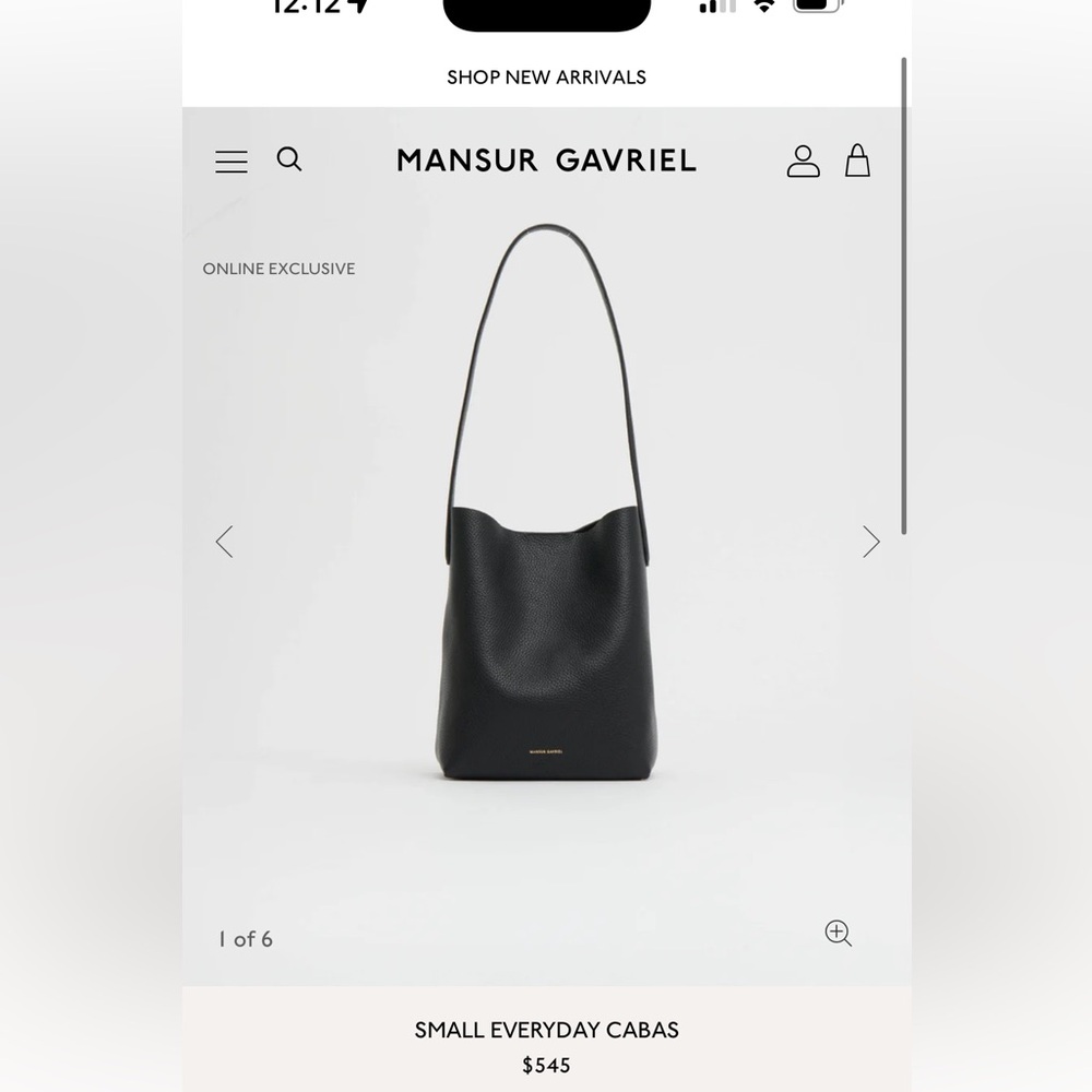 Black shoulder bag, small everyday Cabas. Brand new with dust bag and tags